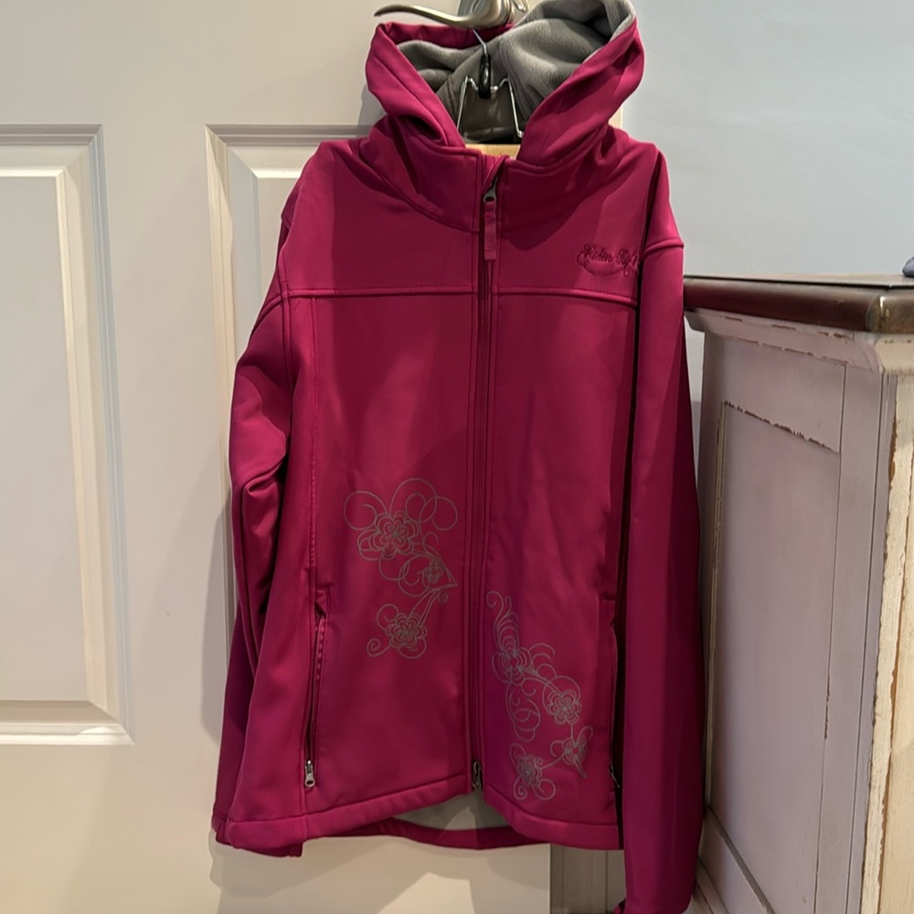 Womens Sz L Prairie Mountain Fleece Lined Hooded Coat